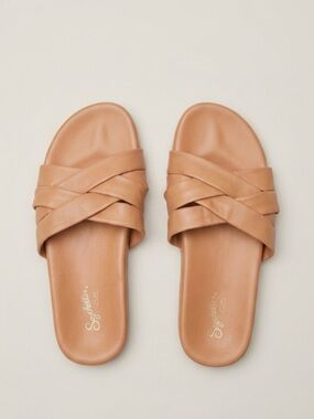 Seychelles Tan Braided Slide Sandals